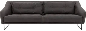 Goossens Excellent Bank Gs-2105 antraciet, leer, 3,5-zits, elegant chic
