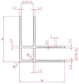 Saniclear Redro hoekprofiel chroom 8mm