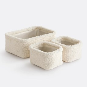 Set van 3 badstof nestbare manden, BOKLIO