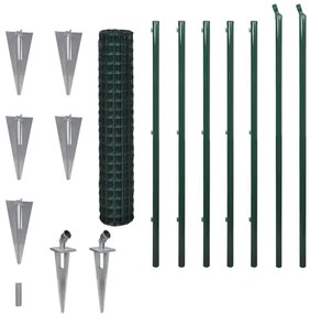 vidaXL Euro hek 10x1,5 m staal groen