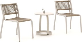 Bistro- en balkonset Manifesto  | 2 personen aluminium | Tuinset stapelbaar | 3-delig | Kees Smit Tuinmeubelen