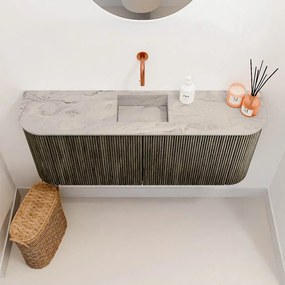 Mondiaz Joya DLux 105cm toiletmeubel ronding links/rechts shadow met wastafel faye midden zonder kraangat glace