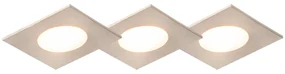 Buitenlamp Set van 3 inbouwspots vierkant staal incl. LED IP65 - Simply Modern IP65 Buitenverlichting Lamp