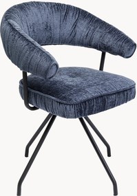 Chenille draaistoel Arabella met armleuningen