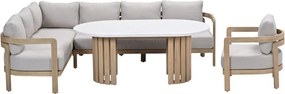 Garden Impressions Sirocco lounge dining set 4-delig links - acacia - grey sand