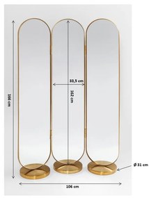 Kare Design Curve Messing Spiegel Kamerscherm - 106x166cm