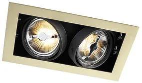 Grote Inbouwspot messing verstelbaar 2-lichts - Oneon Art Deco, Design, Industriele / Industrie / Industrial, Klassiek / Antiek, Modern QR111 / AR111 / G53 Binnenverlichting Lamp
