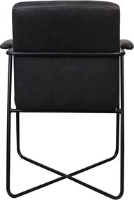 Eetkamerstoel - Henry - leer Vintage zwart