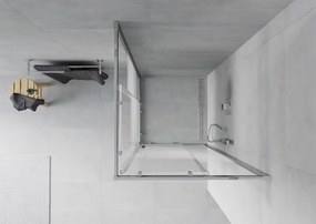 Mexen Rio vierkante douchecabine 80 x 80 cm, witte strepen, chroom - 860-080-080-01-20