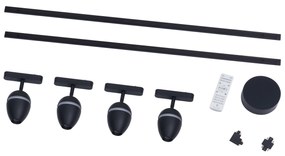 Modern railsysteem met 4 spots zwart 1-fase - Magnetic Eggy