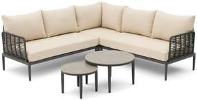 Hoek loungeset 5 personen Aluminium/wicker Grijs  Coco Ibiza