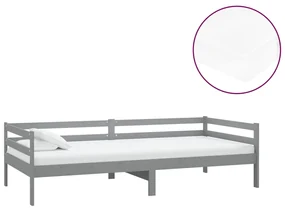 vidaXL Slaapbank met matras massief grenenhout grijs 90x200 cm