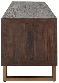 Richmond Interiors Cromford Mill Tv-meubel Donker Hout Brushed Gold - 200x45x56cm.