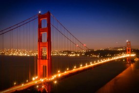 Kunstfotografie Evening Cityscape of Golden Gate Bridge, Melanie Viola, (40 x 26.7 cm)