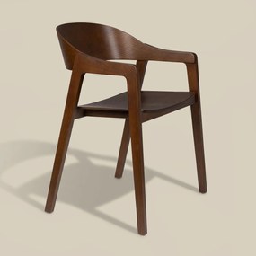 Dutchbone Westlake Stoel Van Gebogen Hout Walnoot