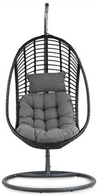Coco Vedella Hangstoel Wicker/Aluminium Zwart