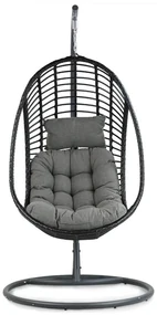 Coco Vedella Hangstoel Wicker/Aluminium Zwart