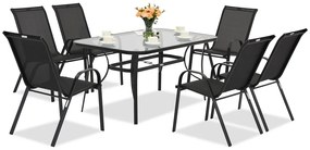 Tuintafel Modena zwart voor 6 personen Garden Point
