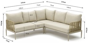 Hoek loungeset 5 personen Wicker/Aluminium/Aluminium/wicker Taupe  Coco Ibiza