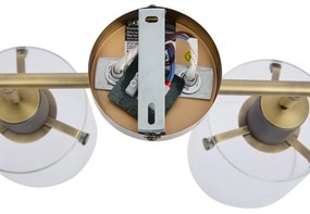 Design plafondspot brons met helder glas 4-lichts - Domo