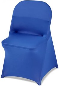 VEVOR stoelhoezen, stretch stoelhoezen, 50 stuks, wasbare en afneembare stoelhoezen van polyester-spandex voor bruiloften en diners, geschikt voor klapstoelen (45 x 46 x 77 cm), blauw