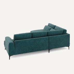 Rechtse hoekbank met leuning in fluweel, Marsile