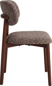 AVLO Gedempt bruin (stof Juto 24)/notenkleurig gebeitst frame – HOUTEN STOEL VOOR WOONKAMER, EETKAMER, KEUKEN RETRO