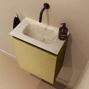 Mondiaz Ture DLux toiletmeubel 40cm oro met wastafel ostra midden zonder kraangat