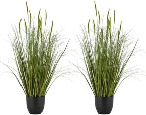 VEVOR Kunstgras Plant, 2-Pack 88,9 cm Lisdoddegras in Pot, Hoogwaardige PVC Kunstplant, Kunstmatige Groene Planten, Struiken voor Binnen en Buiten, Huis, Tuin, Kantoor, Kamerdecoratie, Housewarming Party, Groen