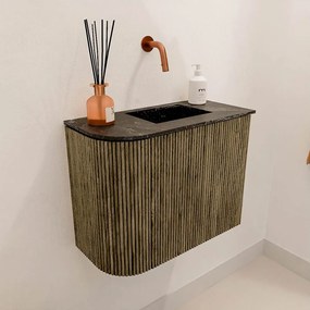 Mondiaz Joya DLux 50cm toiletmeubel ronding links dusk met wastafel faye rechts zonder kraangat lava