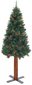 vidaXL Kerstboom met LED's en kerstballen smal 180 cm PVC groen