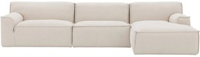 Goossens Excellent Bank Sens wit, stof, 1,5-zits, urban industrieel met chaise longue rechts