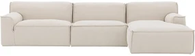 Goossens Excellent Bank Sens wit, stof, 1,5-zits, urban industrieel met chaise longue rechts