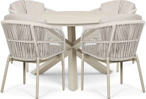 Tuinset 4 personen 120 cm Rope Zand/Beige Lifestyle Garden Furniture Monaco/Xento