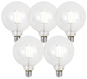 Set van 5 E27 dimbare LED lampen G125 helder 7W 806 lm 2700-6500K