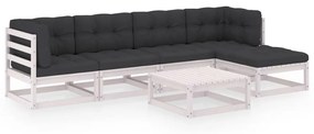 vidaXL 6-delige Loungeset met kussens massief grenenhout