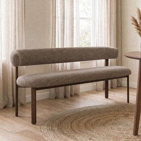 Eetkamerbank Walnoot Met Grove Stof 180 Cm