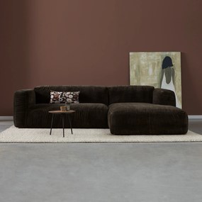 Bruine Hoekbank Met Chaise Longue Rechts