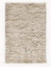 Handgeweven langpolig wollen vloerkleed Shaggy