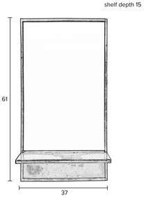 Gouden Spiegel Met Plankje - 37x61cm
