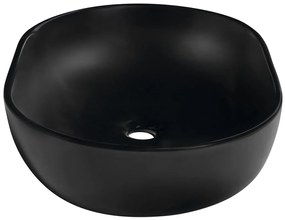 Sapho Rondane keramische waskom 60x42cm zwart mat