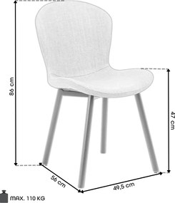 FIORA Beige (stof Apia 453) / grijs-beige frame (kasjmier) - MODERNE GESTOFFEERDE STOEL VOOR WOONKAMER/EETKAMER LOFT