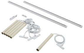 Modern railsysteem met 6 hanglampen beige met wit 1-fase - Slimline Keno