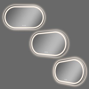 Saniclear Triova ovale spiegel 120x70cm met verwarming, directe en indirecte verlichting