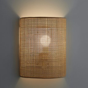 Wandlamp in gevlochten rotan, Dolkie