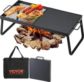 VEVOR BBQ Gills Houtskoolgrill Opvouwbare grill Tafelgrill 570 x 285 x 230 mm, Draagvermogen 6 kg Draagbare reisgrill Buitengrill Campinggrill 300 ℃, Grillrooster + Grillplaat voor tuinfeesten, picknicks, terras