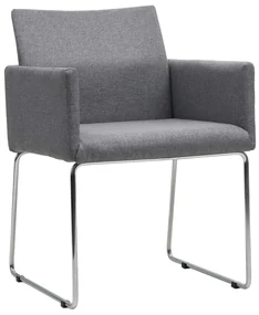 vidaXL Eetkamerstoelen 4 st stof lichtgrijs