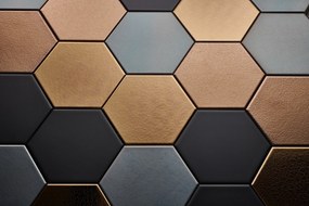 DTG Onda wandtegel hexagon 15x17 aged bronze