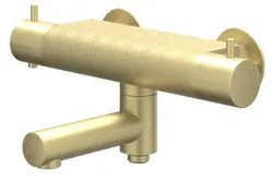 IVY Bond Badthermostaatkraan opbouw - draaibare baduitloop - omstel - Cooltouch - Geborsteld mat goud PVD 6301004