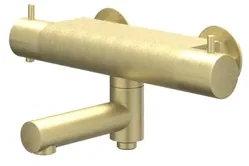 IVY Bond Badthermostaatkraan opbouw - draaibare baduitloop - omstel - Cooltouch - Geborsteld mat goud PVD 6301004